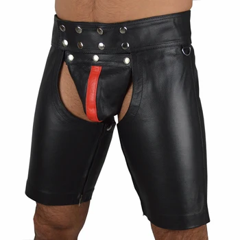 

Plus Size Stripe Sexy Men Faux Leather Erotic Jockstrap Bandage Panties Hollow Out Open Crotch Clubwear Gay Wear Erotic lingerie