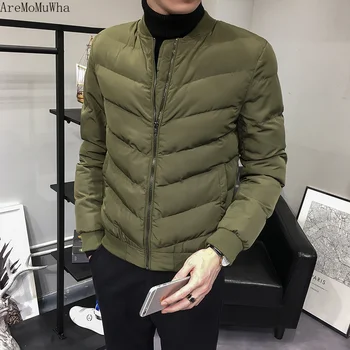 

AreMoMuWha 2018 Winter New Men's Cotton Coat Men's Korean Version of The Self-cultivation Trend Baseball Uniform Casual jacket