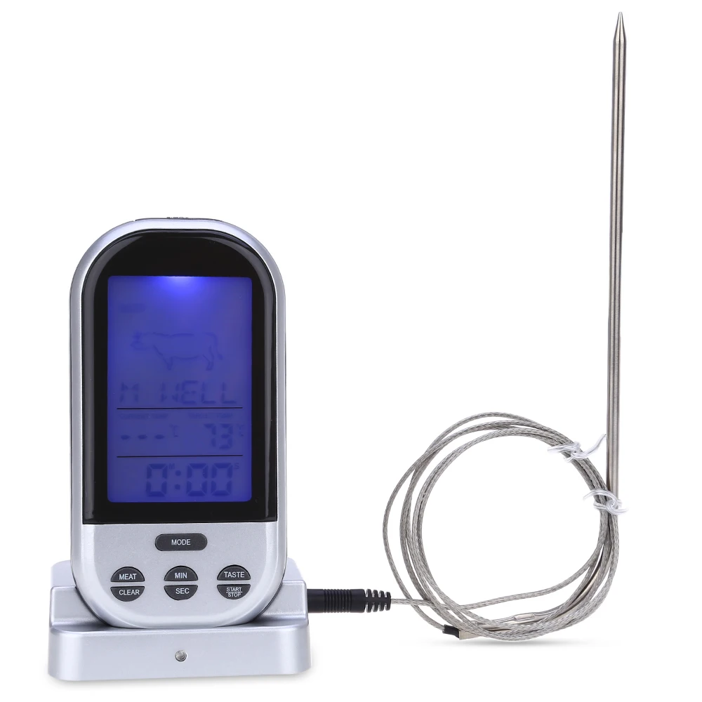 Digital BBQ Thermometer Meat Thermometer Wireless Food Cooking LCD