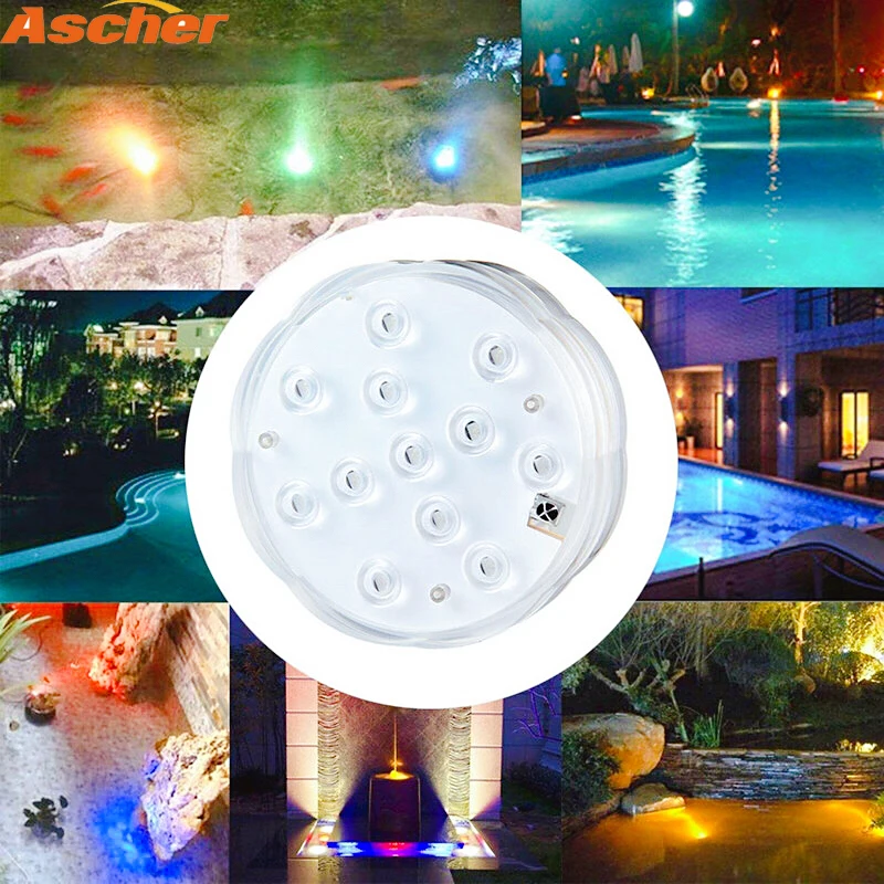 12 LED Remote Controlled Underwater Light RGB Multicolor Battery