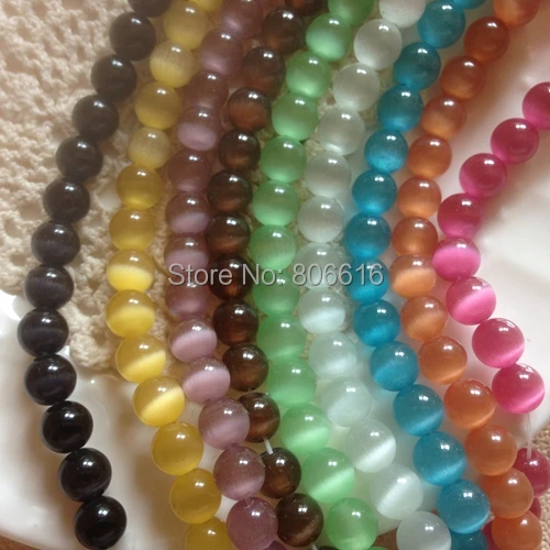 8mm 98pcs Genuine Natural Cat Eye Stone Bead Strands Turkey Evil Eye