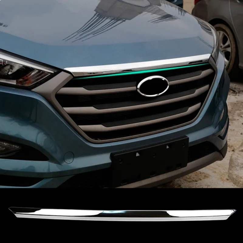 

FIT FOR HYUNDAI TUCSON TL 2015 2016 2017 CHROME FRONT HOOD BONNET GRILL LIP MOLDING COVER TRIM GRILLE BAR GARNISH MESH STYLING