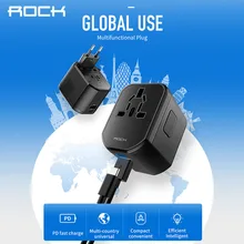 ROCK Global путешествия USB зарядное устройство адаптер для iPhone samsung US EU UK AU ES JP конверсионный Разъем Портативный USB/настенное зарядное устройство для путешественников