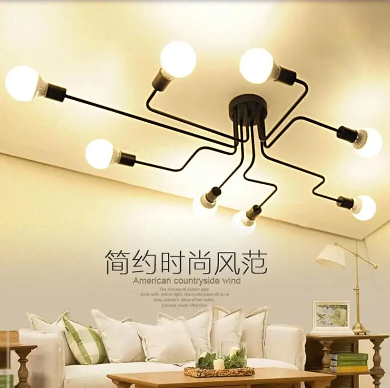 Nordic pastoral small restaurant bar living room pendant light modern glass ball branch spider clothing store pendant lamp