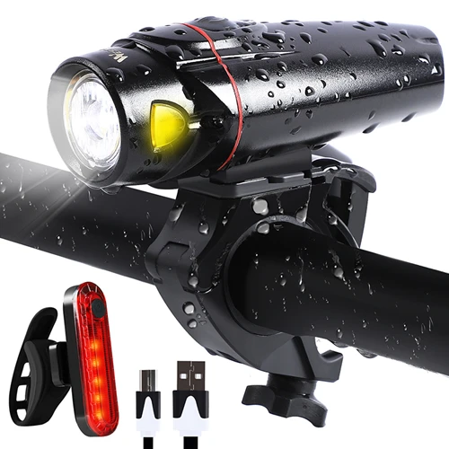 Best WEST BIKING Bicycle Light Set 350lm Induction Bike Headlight IPX5 Waterproof Torch For Cycling With Rear Back Warning Lamp 14
