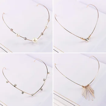 

Fashion Headbands For Women Crystal Alloy Hairbands Back Holder Headwear Girls Lovely Hair Band Hair Accessories