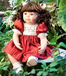 Прекрасный bebe для девочек куклы reborn 22 "55 см силиконовые куклы для новорожденных и малышей реалистичные новорожденных с красным платье