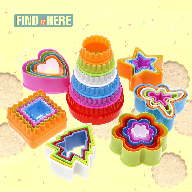 

Cookie Cutter Baking Molds Christmas Patterns Shape Plastic Pastry Cutters 7 kinds Moulds HEART TREE KID STAR FLOWER ROUND