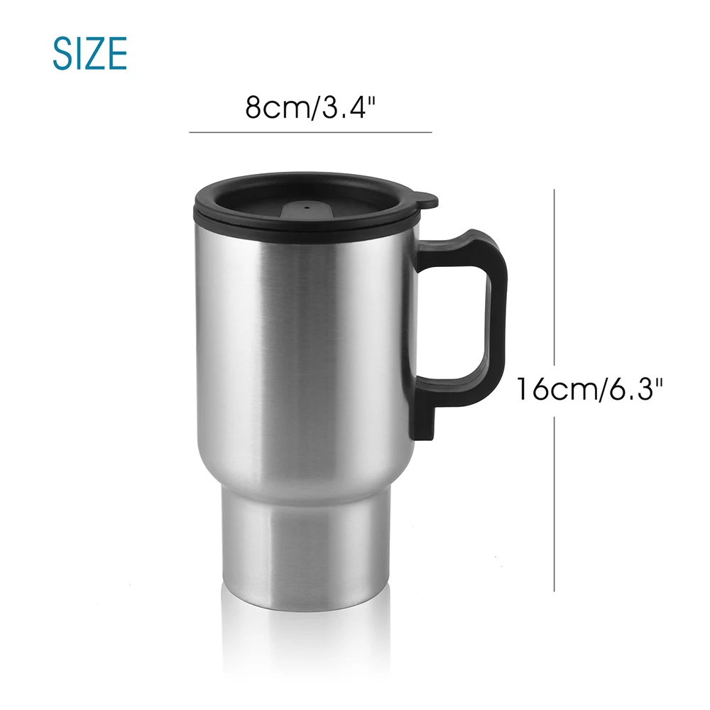 Stainless Steel Electric Travel Coffee Mug (16oz/450ml)