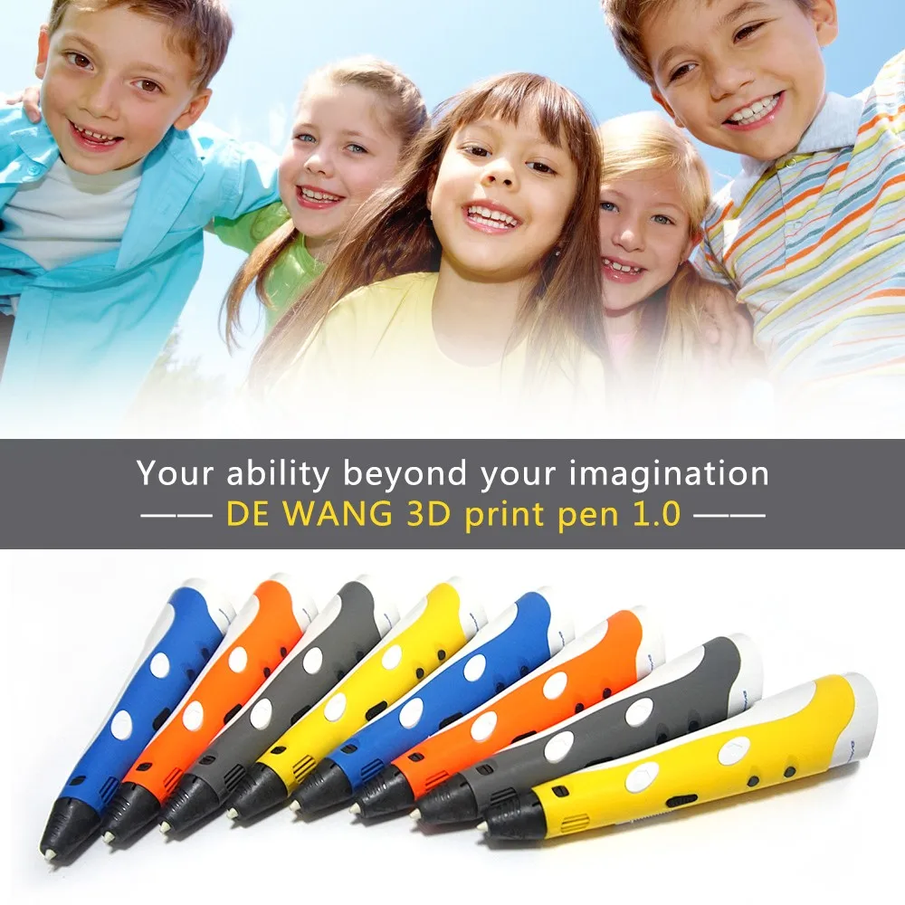 DEWANG DIY 3d принтер ручка для детей AU/US/UK/EU штекер с 100 метров ABS/PLA 1,75 мм нити 3D ручка для продажи подарок для ребенка