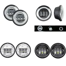 1 Pair 4.5 4 1/2 pollici A LED Moto Chrome Nebbia Nera Che Passa Luce per Jeep Harley Davidson Classico FLHR Road re