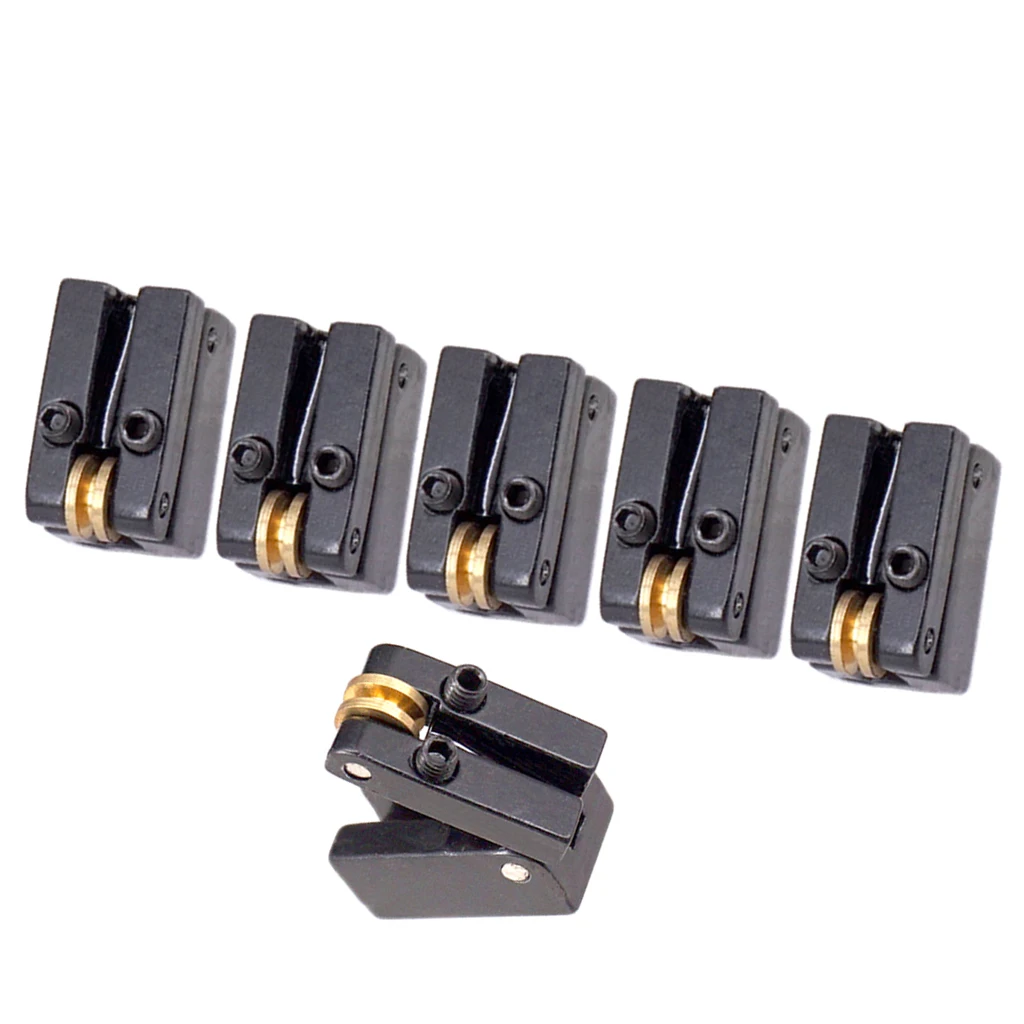 Black Fixed 6 String Headless Electric Guitars Bridges Tailpiece Roller