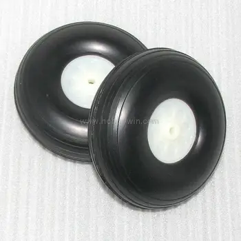 

D114*dia.5*H41mm Rubber PU Wheels with Plastic Hub x2pcs /LOT wholesale price RC model airplane part Free shipping