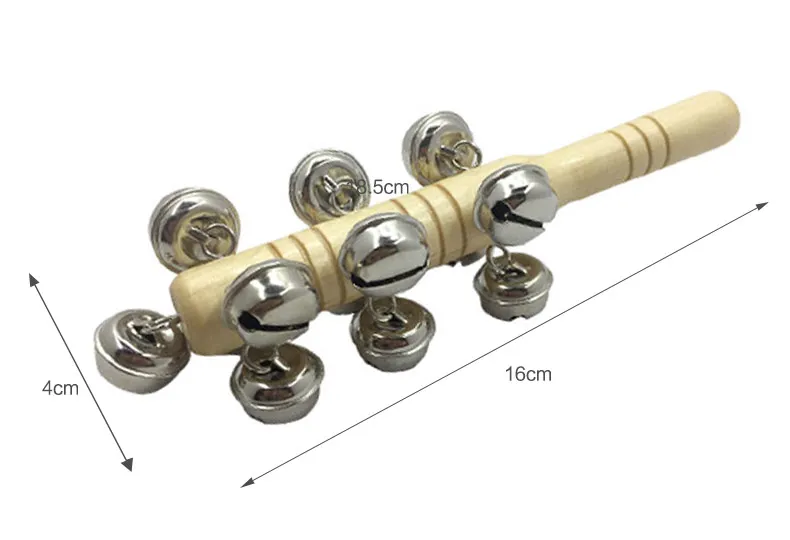 Лидер продаж, 1 шт., деревянная палочка, два стиля, колокольчики, рукопожатие, звуковые погремушки, детские образовательные палочки, шейкер