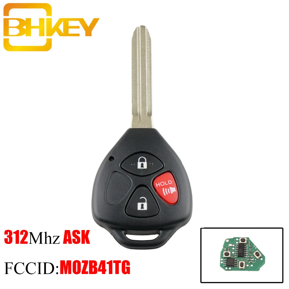 BHKEY 3 кнопки дистанционного ключа для Toyota MOZB41TG 312 МГц для Toyota Scion Yaris 2005-2010 ключи автомобиля 4D67 или G чип опционально