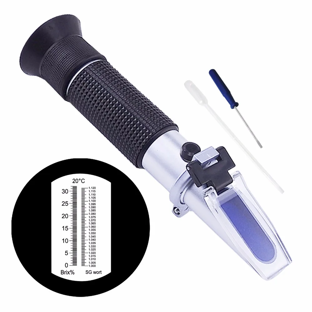 Brix Refractometer Wort Specific Gravity Dual Scale Beer Brewing Portable with ATCin