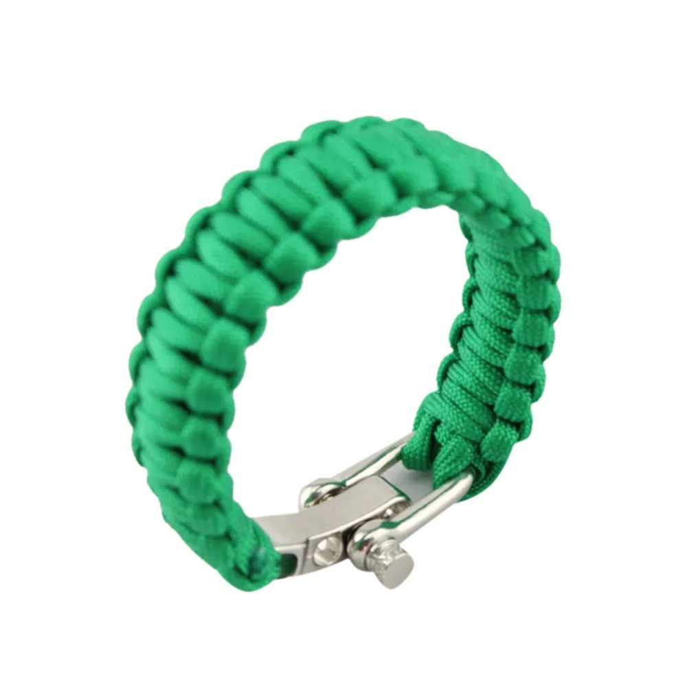 Fashion Survival Rope Paracord Bracelet Outdoor Steel Buckle Adjustment
