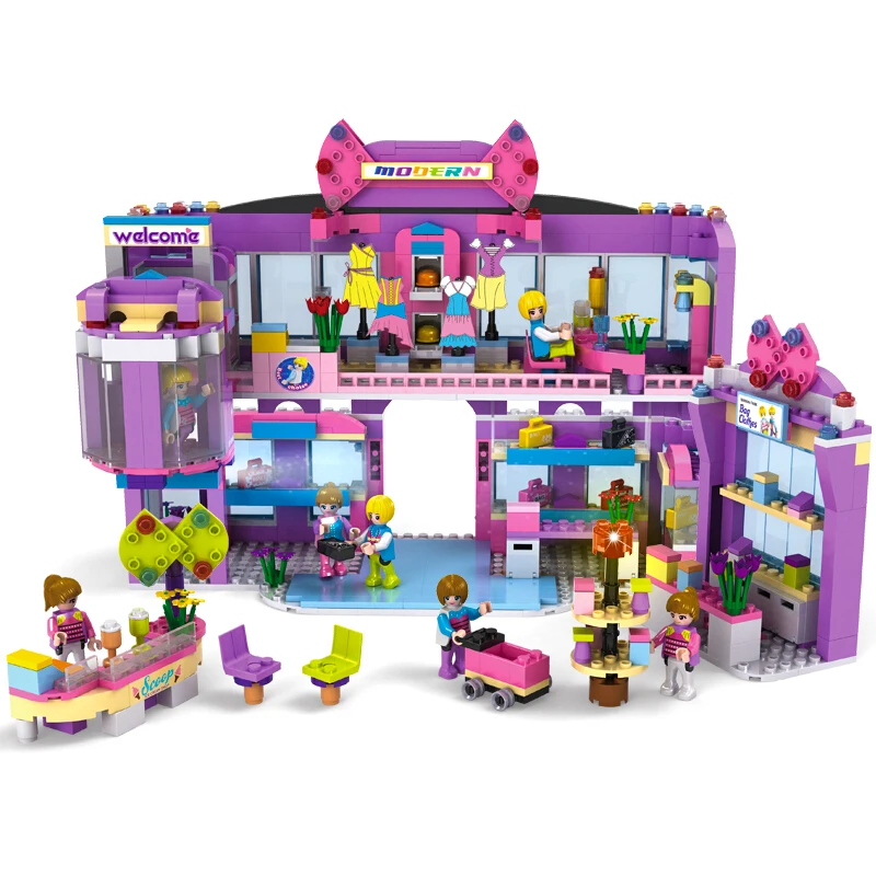 

810pcs Friend Girls Series Educational Building Blocks Sets Shopping Mall Models Figures Assembly DIY Bricks Toys For Girls COGO