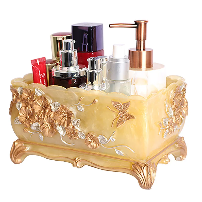 

Desktop Cosmetics Receiving Box Large European Creative Dressing and Dressing Table Cleaning up Desktop Receiving Frame Toilet