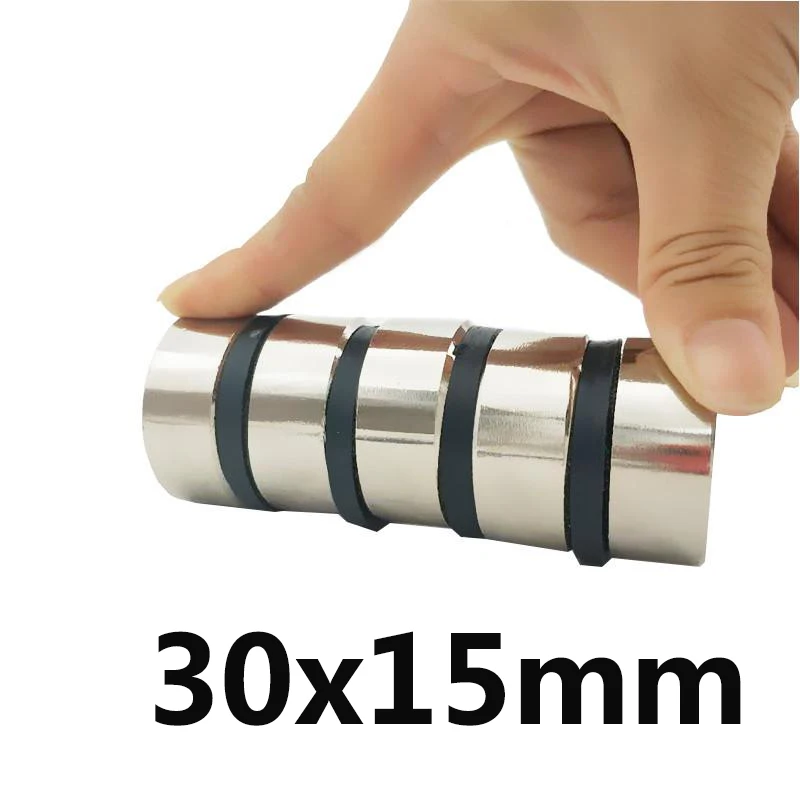 

1pcs 30*15 Strong Round Dia. 30mm x 15mm N35 Rare Earth Neodymium Magnet Art Craft Fridge Neodimio Imanes 30x15