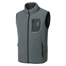 HOO осень, мужской теплый жилет с добавлением шерсти, модный флисовый жилет с воротником