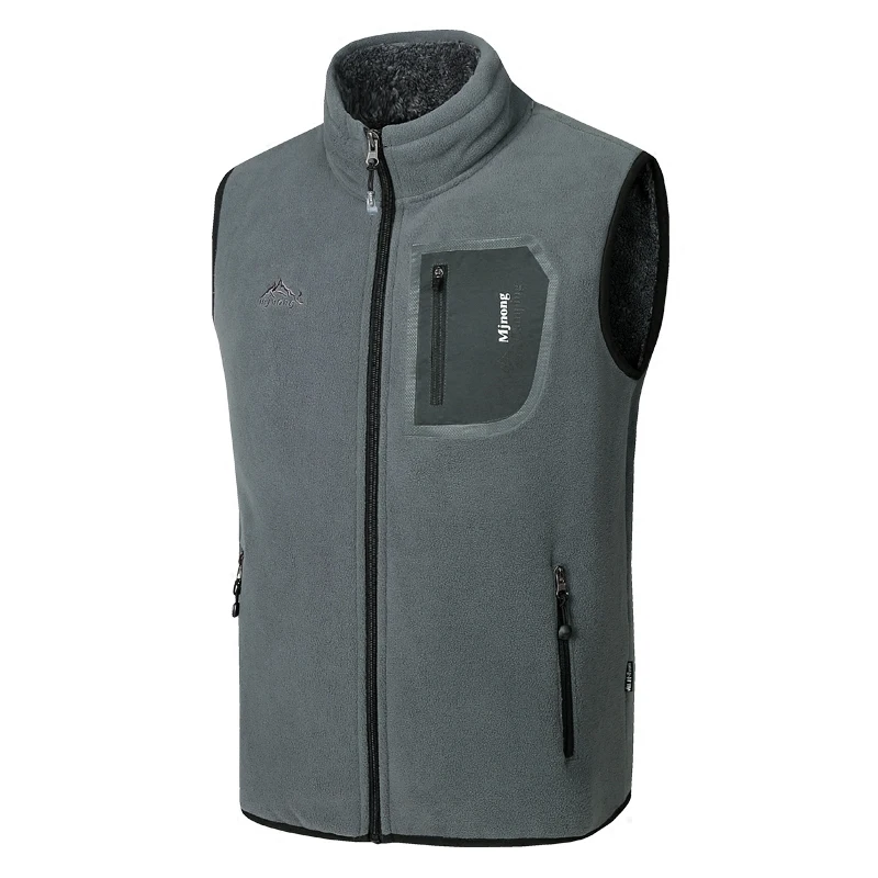 

HOO fall of 2019 Men more leisure add wool warm vest Fashion polar fleece collar vest