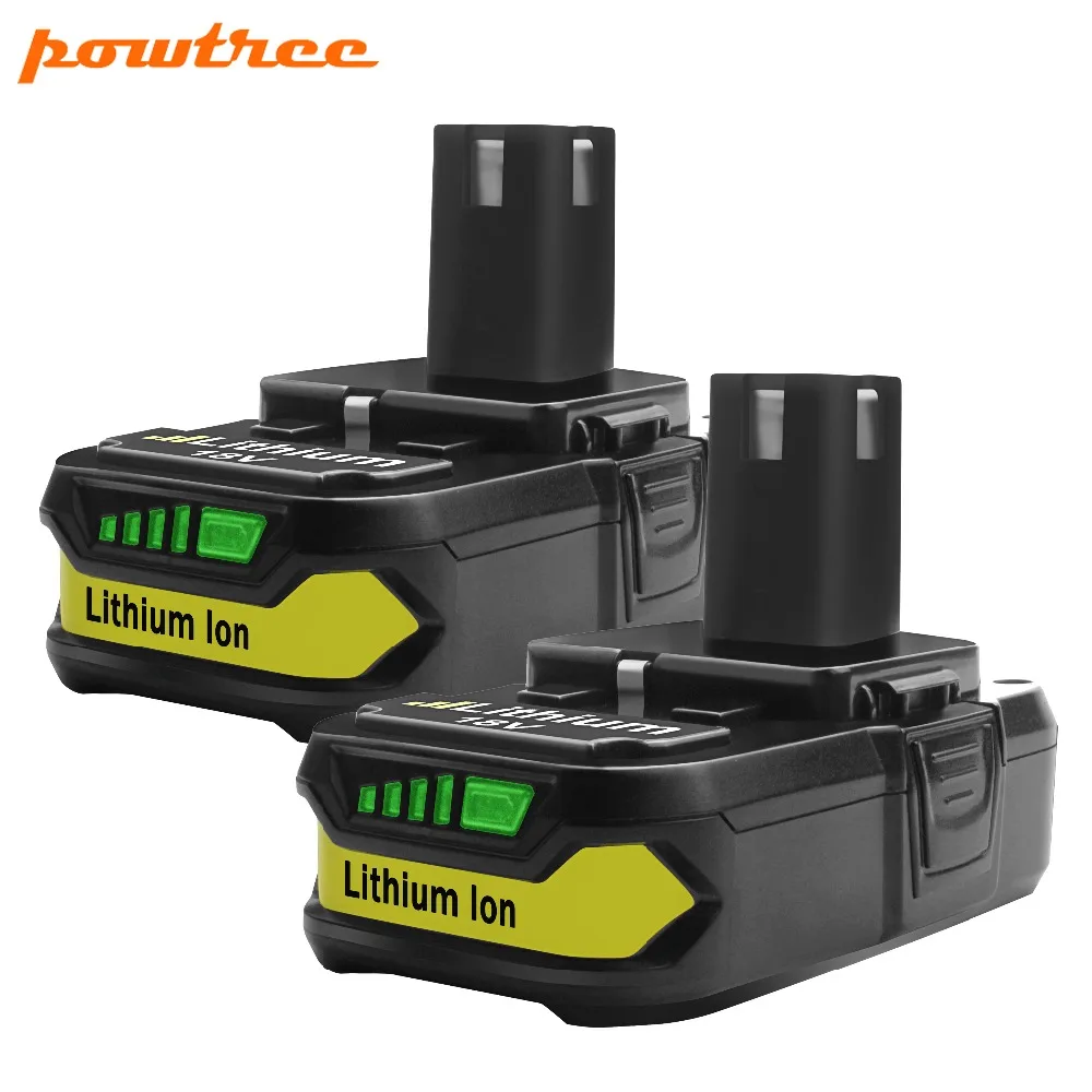 

2X 18V 2500mAh Li-ion P107 Rechargeable Battery For Ryobi Power Tools Drills Replace P100 P102 P103 P104 P105 P107 P108 L10
