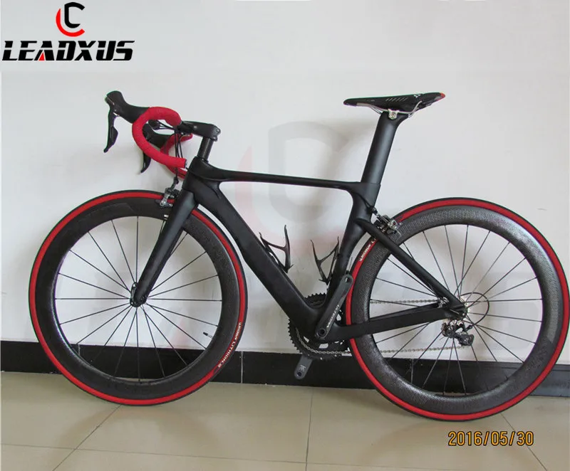 

LEADXUS GAM180 Carbon Fiber Complete Bike Carbon Road Bicycle Frame+Dimple Carbon Wheels+Carbon Handlebar/Saddle+R8000 Groupset
