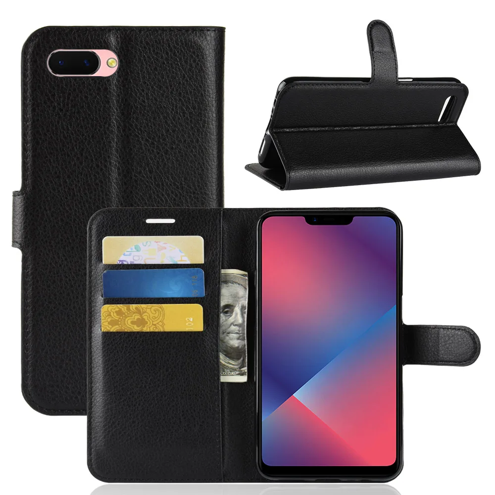 Book Style PU Leather Case Cover for Oppo A5 6.2'' Flip Wallet Phone