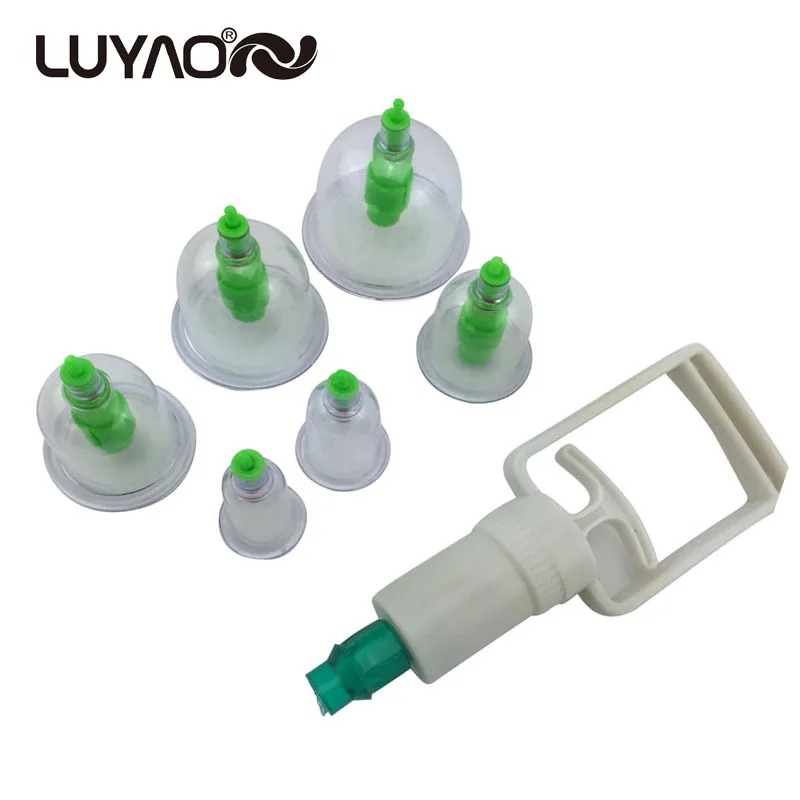 6 Cups Chinese Medical Vacuum Body Massager.Magnetic Acupunture Vacuum Cupping.Set Portable Massage.Therapy Tens Hijama Health