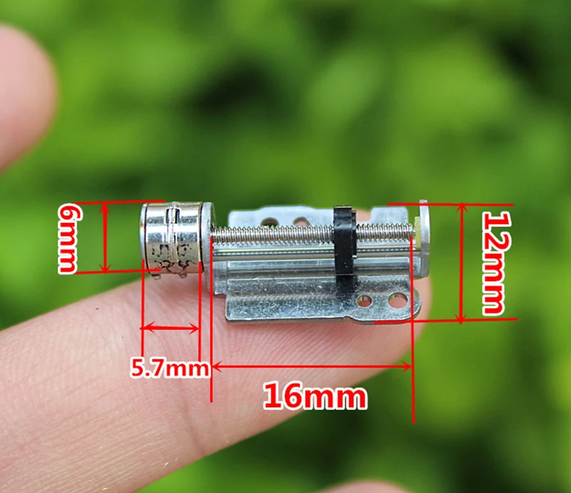 

DC Micro Precision Linear Screw Stepper Motor Mini 6mm 3V-5V 2-Phase 4-Wire Stepping Motor Slider Block Nut