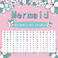 Rocooart Русалочка наклейки для ногтей для детей мультяшный Дизайн ногтей украшения ногтей Обертывания милые элементы Маникюр Фольга Дизайн ногтей Наклейка ребенок