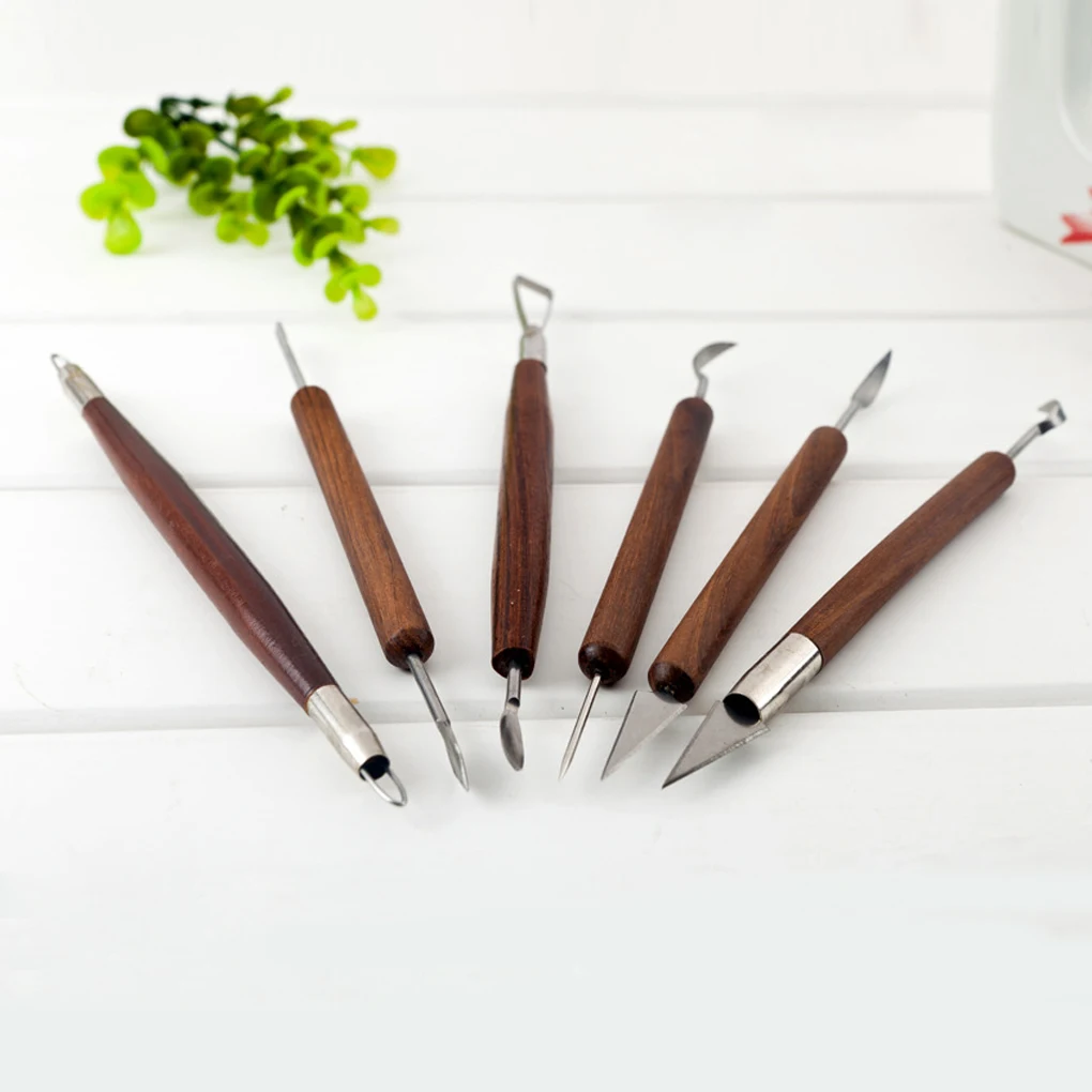 

6pcs Assorted Polymer Clay Pottery Ceramics Sculpting Carving Tools Craft