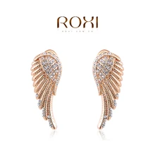 ROXI, брендовая серьга brincos для женщин, модное ювелирное изделие, розовое золото, крылья ангела, серьги-гвоздики, вечерние, свадебные, oorbellen