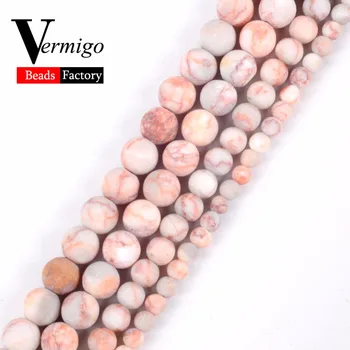 

Free Shipping Dull Polished Red Web Jaspers Natural Stones Beads Matte Loose Beads For Jewelry Making Diy Bracelet 15"Perles