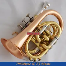 Pro розовый латунный материал карманная Bb Труба Рог Мельхиор тюнинговая труба с Чехол