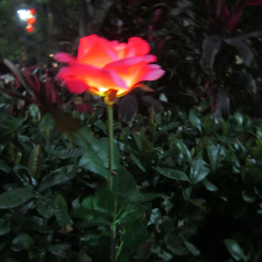 

Solar Light Rose Flowers LED Simulation Lantern Decorative Lawn Garden Patio Balcony Romantic Outdoor Led Solar Lamp Night Light