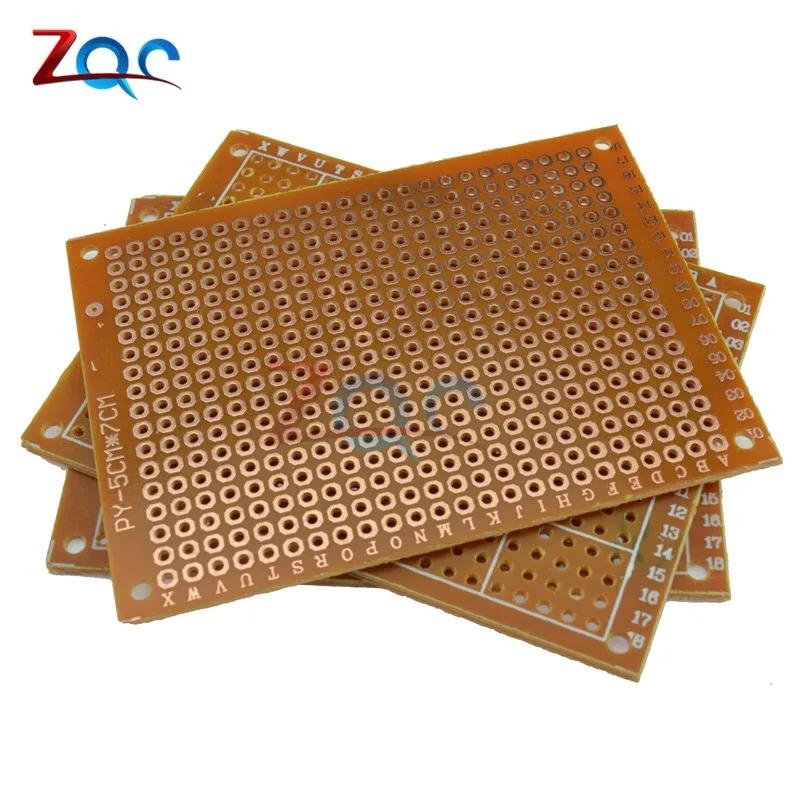 10Pcs 5*7 Pcb 5X7 Pcb 5 Cm 7 Cm Diy Prototipo Di Carta Pcb Board Universale Giallo