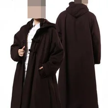 4 цвета темно-красный/серый/кофейный желтый унисекс Зимняя шерстяная твид буддийский монах форменный Кейп плащ для медитации костюмы для боевых искусств