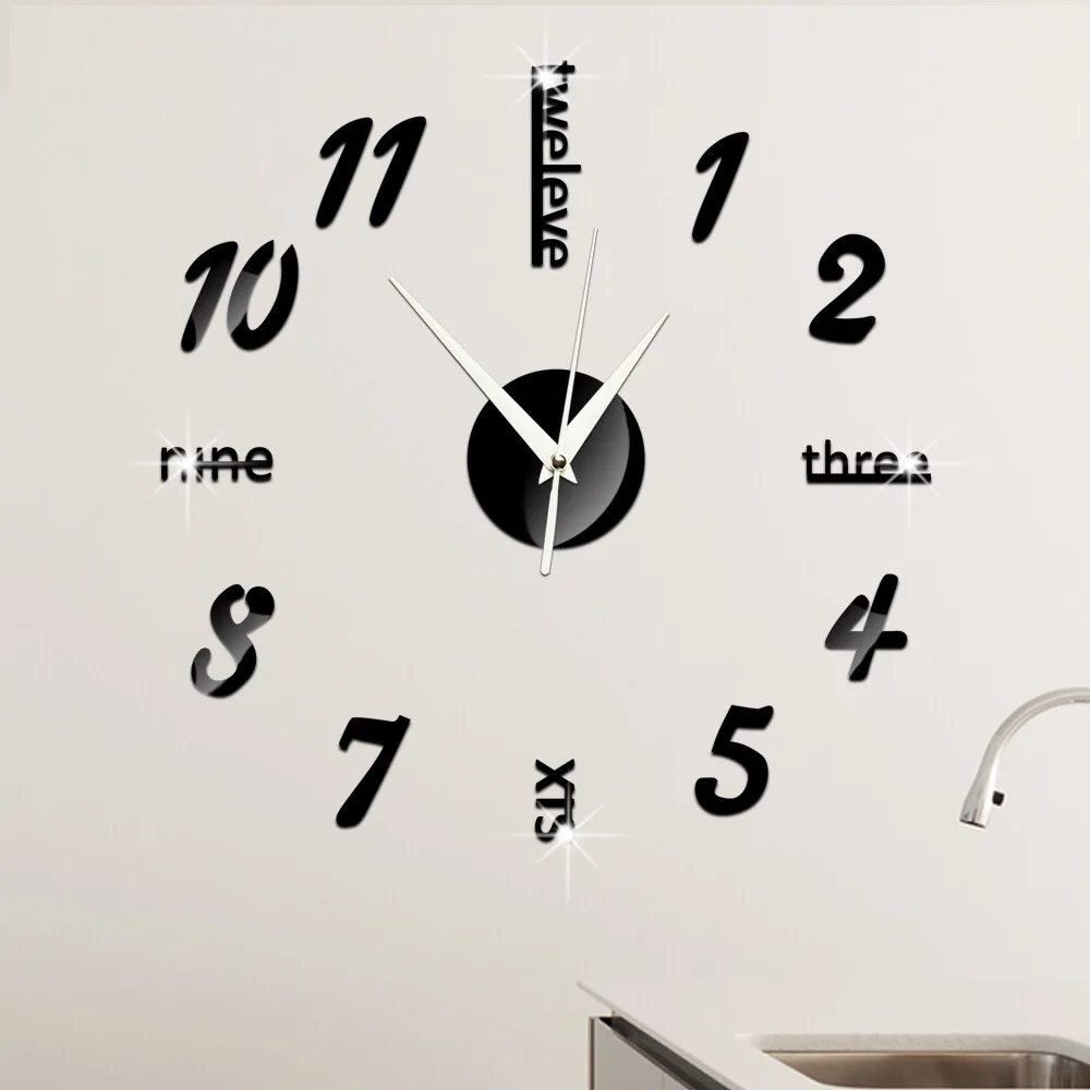 2019 New Home Decoration Wall Clock Big Mirror Wall Clock Modern Design Large Size Wall Clocks Diy Wall Sticker Unique Gift
