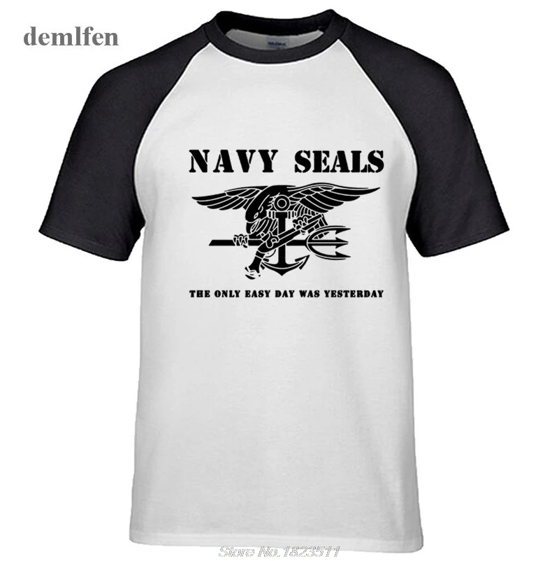 New Navy Seals The Only Easy Day Was Yesterday T shirt Men Cotton