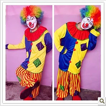 

Free shipping Hallowmas garments adult clown costume clown for magic performance clothing magic props magic tricks