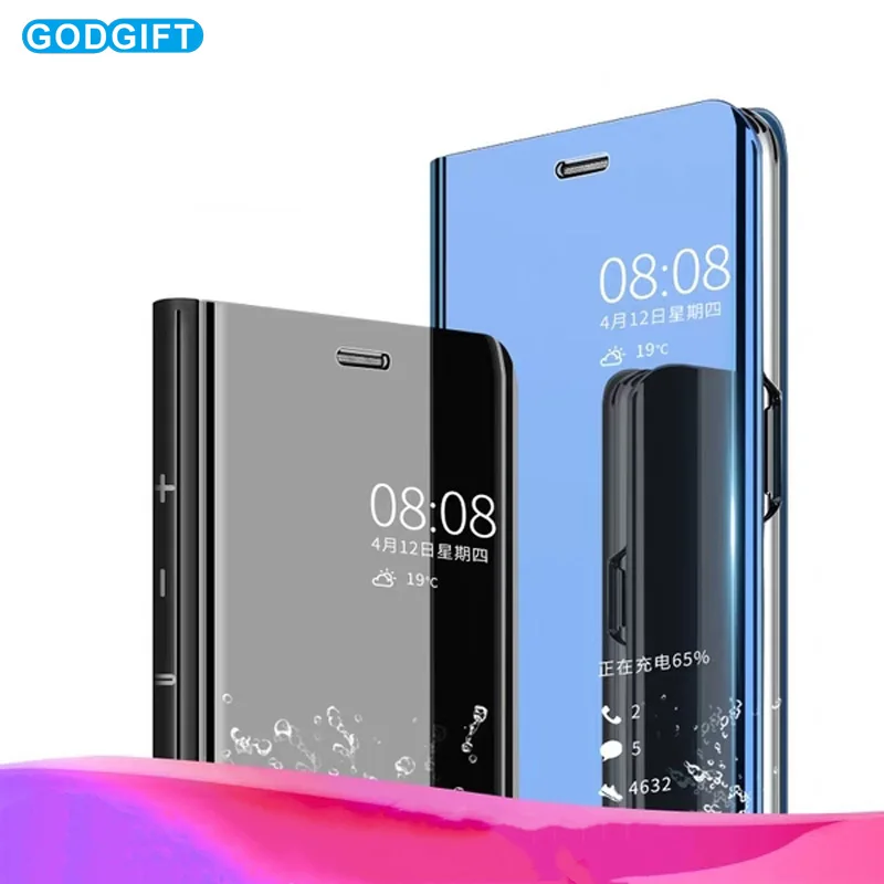 

Case Huawei Y9 2019 Case Clear View Stand Cover For Huawei Y 9 2019 Business Flip Case Anti-knock Phone Cover