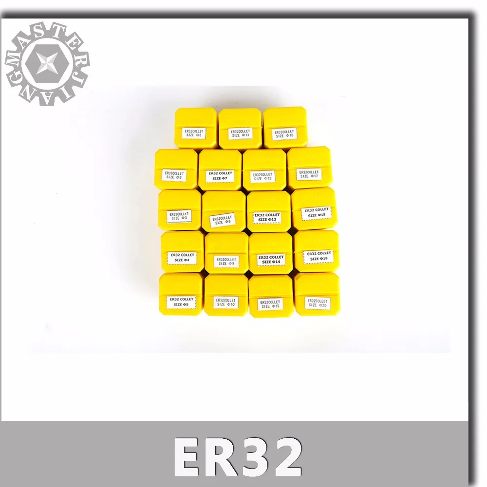 

19 PCS/SET ER32 SPRING COLLETS SET 2-20mm ER32 Collet For CNC Engraving Machine.