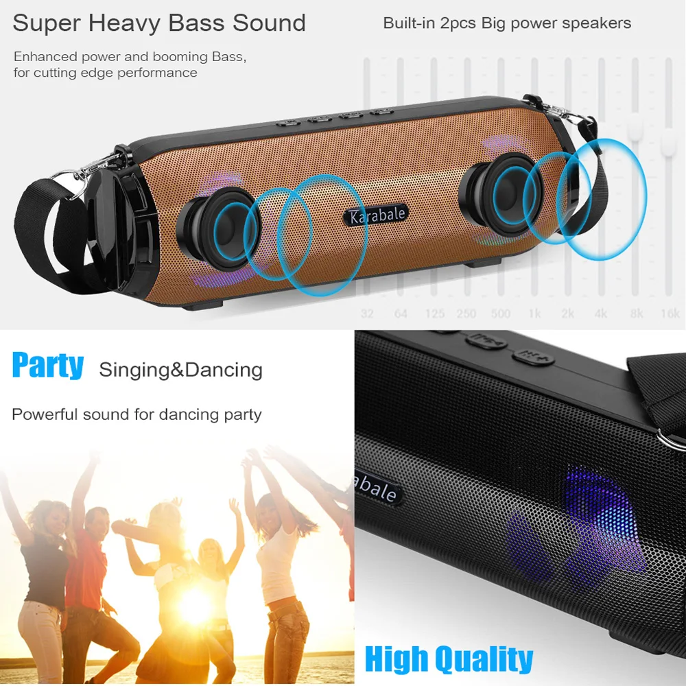 Большой мощности HIFI Bluetooth динамик портативный супер бас беспроводной ПК