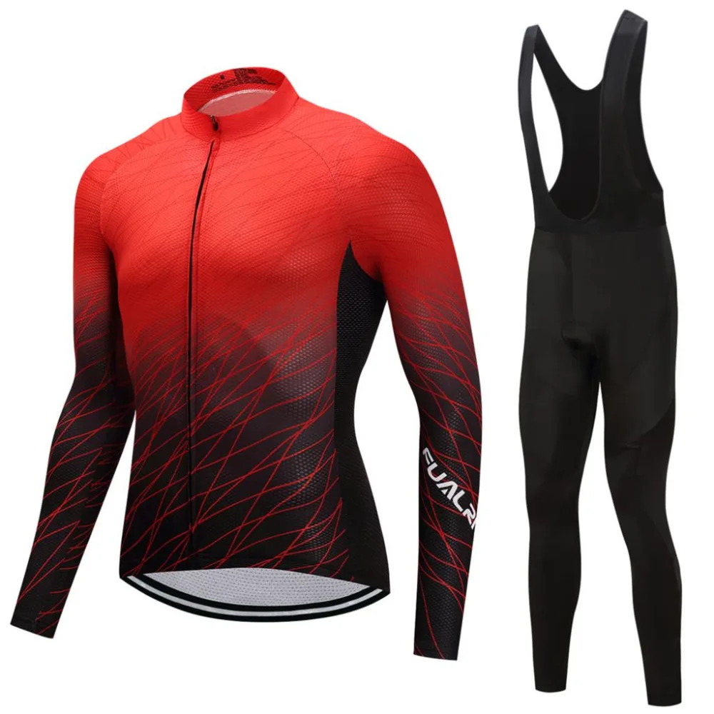 

FUALRNY 2018 NEW Pro Team Cycling Jersey Set Long Sleeve Ciclismo Clothing Men Autumn Cycling Pants/Jersey Custom