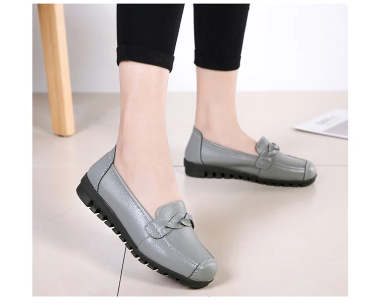 AH 2669-2019 Spring Autumn Women Flat Shoes Genuine Leather Woman Shoe-22