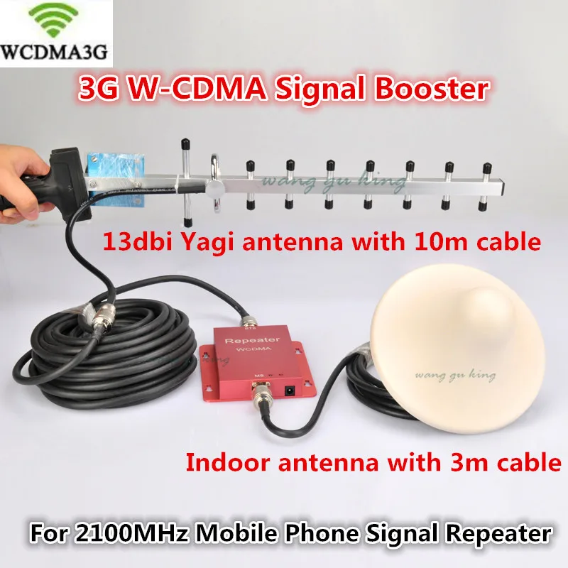 

Full Set 3G Signal booster Repeater 2100 MHz W-CDMA UMTS Repetidor 3G WCDMA Antenna Signal Amplifier 2G 3G Cell Phone Booster