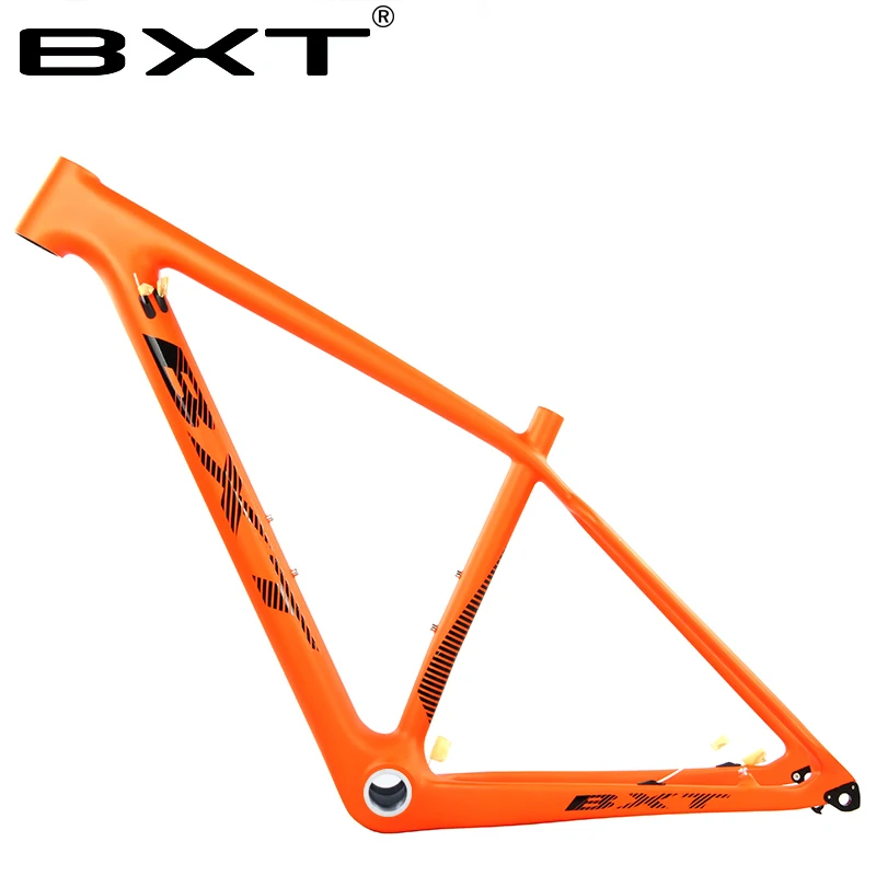 Cheap 29er Full carbon fiber mountain bike frame carbon MTB bicycle frame orange frameset BSA Disc brake frames orange S M L 4