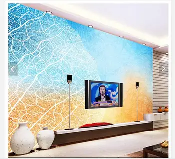 

3D photo wallpaper custom 3d wall tv wallpaper murals Modern wind leaf veins TV setting wall living room decoration